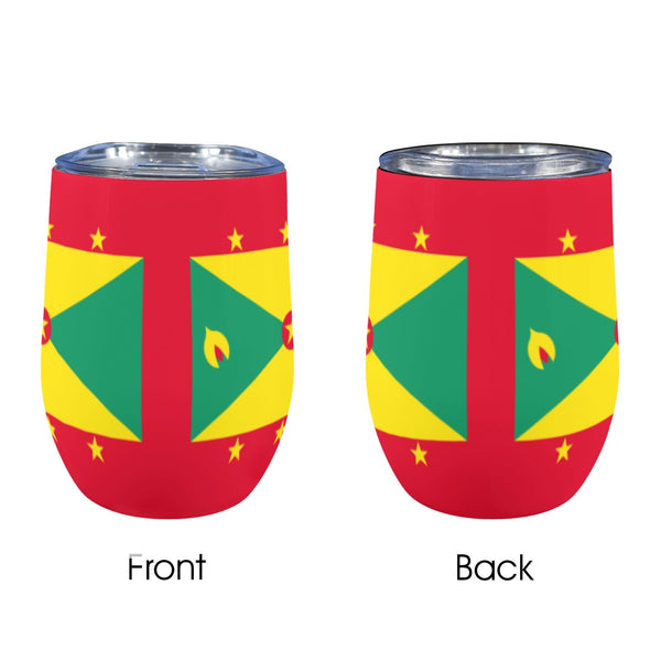 Grenada Flag 12oz Wine Tumbler - Conscious Apparel Store