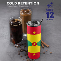 Grenada Flag 20oz Tall Skinny Tumbler with Lid and Straw - Conscious Apparel Store
