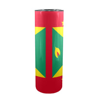 Grenada Flag 20oz Tall Skinny Tumbler with Lid and Straw - Conscious Apparel Store