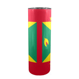 Grenada Flag 20oz Tall Skinny Tumbler with Lid and Straw - Conscious Apparel Store