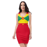 Grenada Flag Bodycon Dress - Conscious Apparel Store