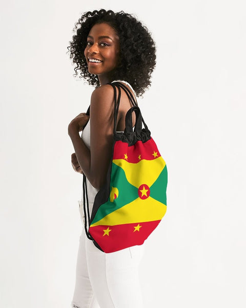 Grenada Flag Canvas Drawstring Bag - Conscious Apparel Store