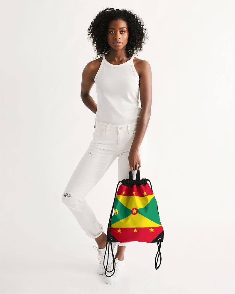 Grenada Flag Canvas Drawstring Bag - Conscious Apparel Store