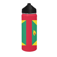 Grenada Flag Insulated Water Bottle with Straw Lid (18 oz) - Conscious Apparel Store