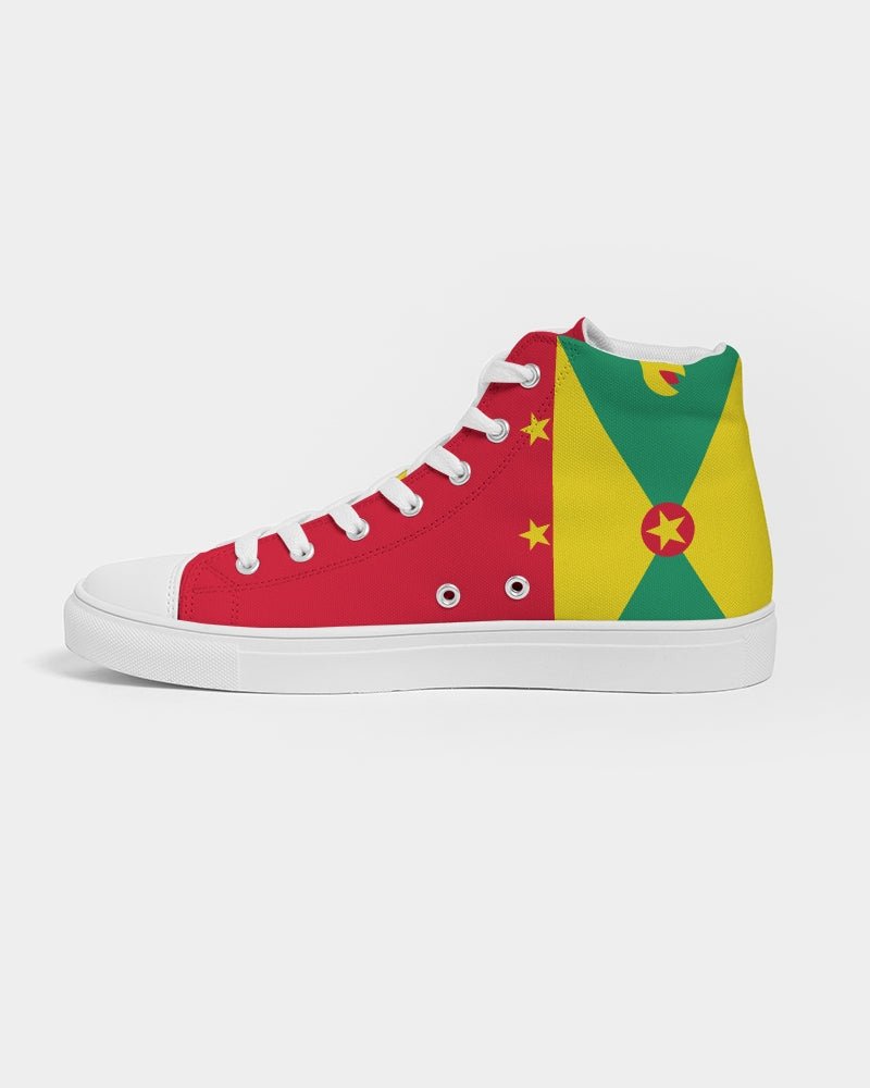 Grenada Flag Men's Hightop Canvas Shoe - Conscious Apparel Store