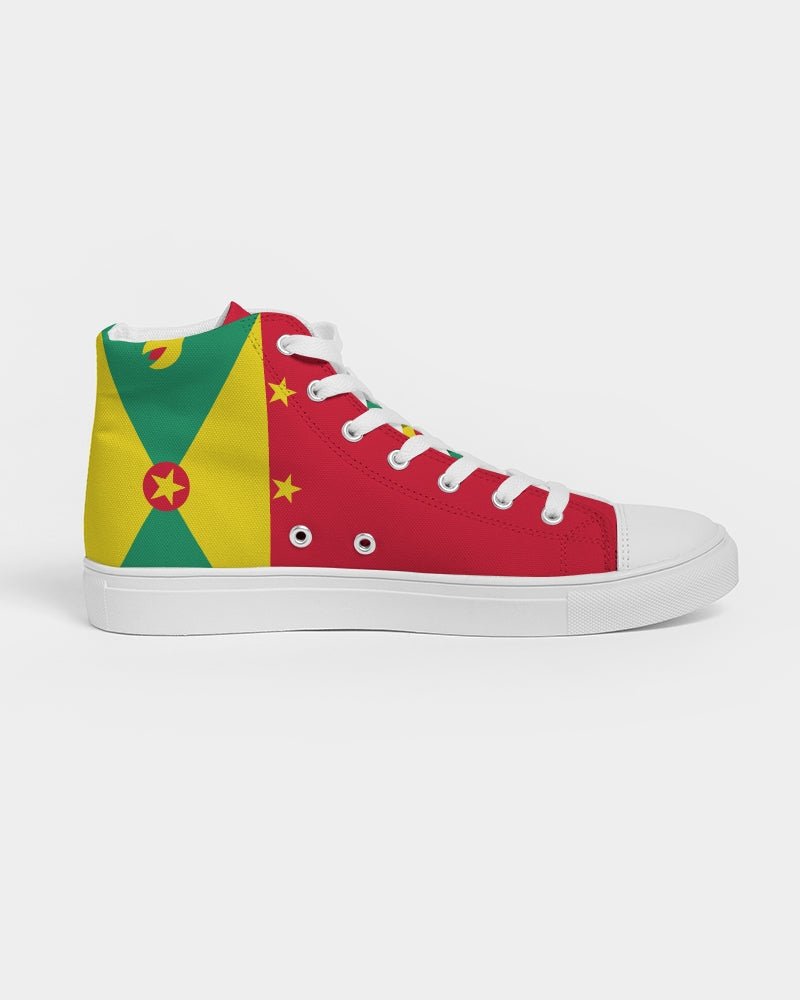 Grenada Flag Men's Hightop Canvas Shoe - Conscious Apparel Store