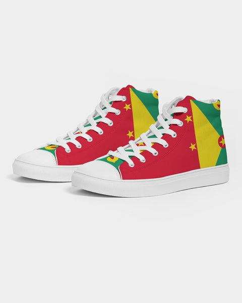 Grenada Flag Men's Hightop Canvas Shoe - Conscious Apparel Store