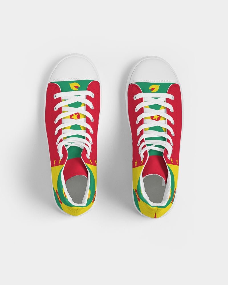Grenada Flag Men's Hightop Canvas Shoe - Conscious Apparel Store