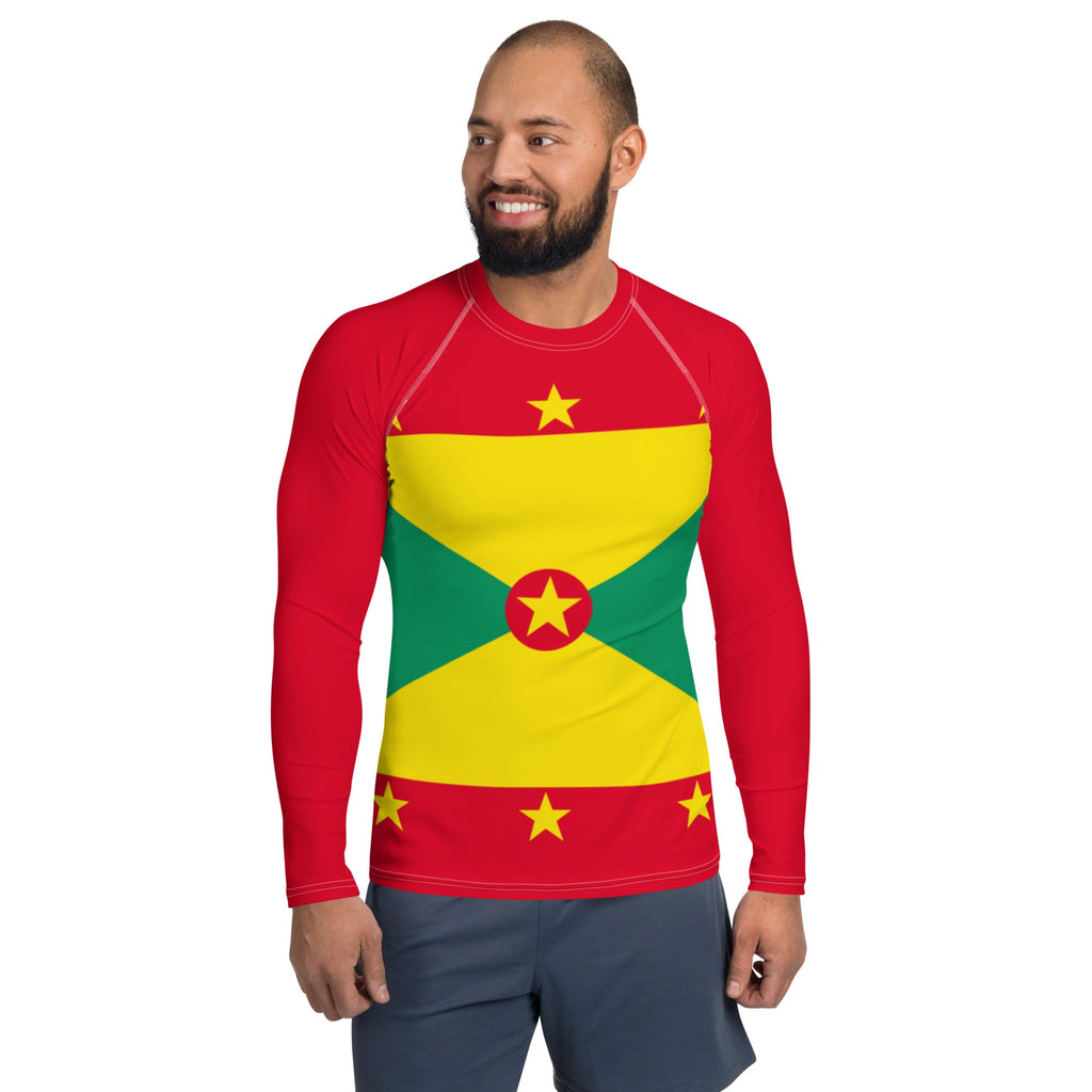 Grenada Flag Men's Rash Guard - Conscious Apparel Store
