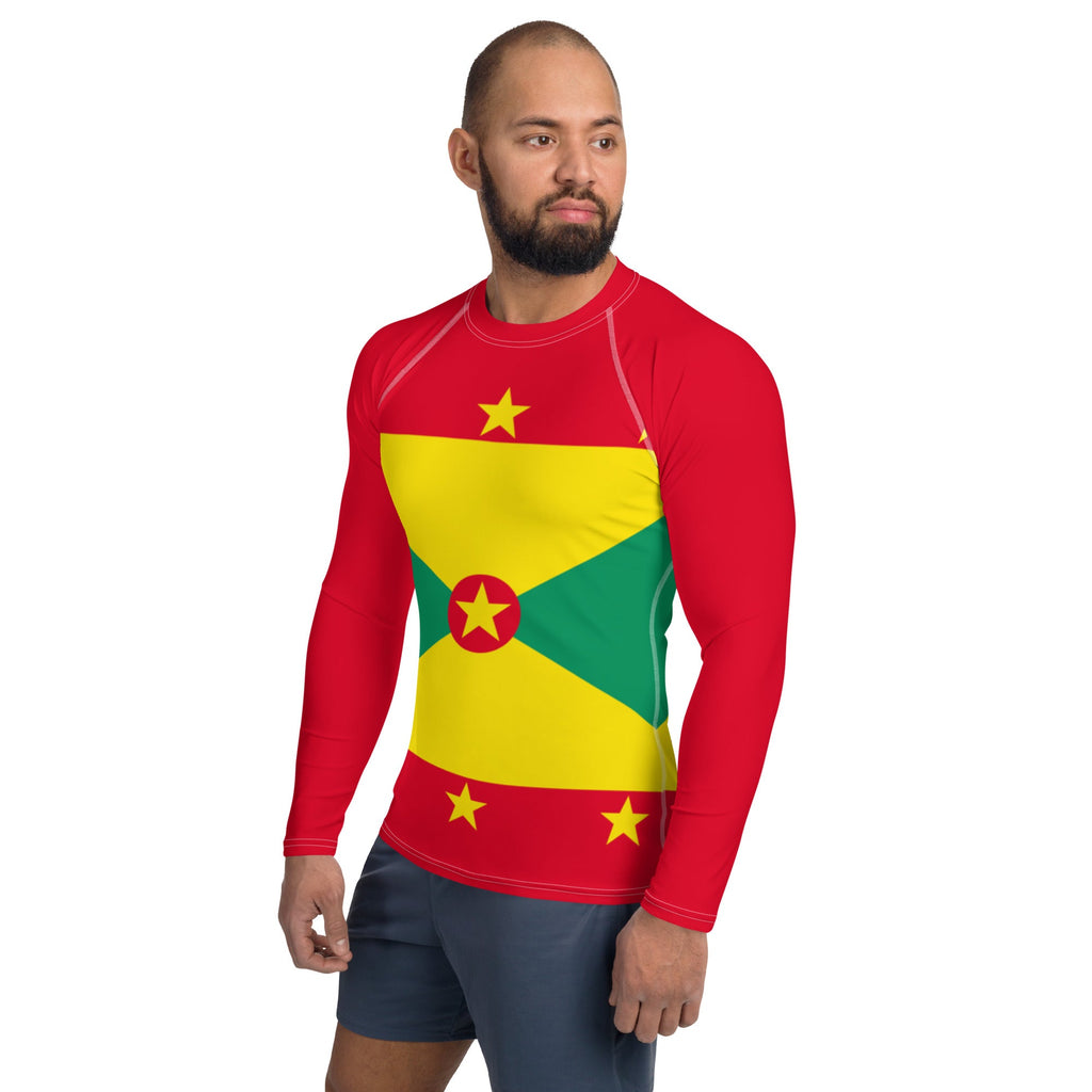 Grenada Flag Men's Rash Guard - Conscious Apparel Store