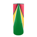 Guyana Flag 20oz Tall Skinny Tumbler with Lid and Straw - Conscious Apparel Store