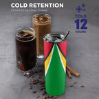 Guyana Flag 20oz Tall Skinny Tumbler with Lid and Straw - Conscious Apparel Store