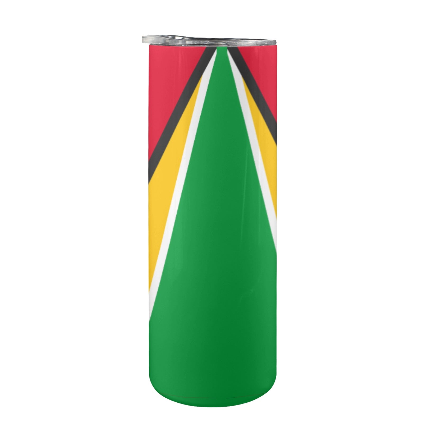 Guyana Flag 20oz Tall Skinny Tumbler with Lid and Straw - Conscious Apparel Store