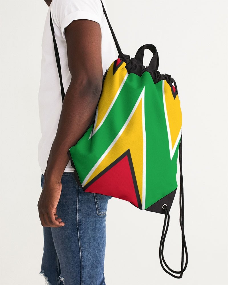 Guyana Flag Canvas Drawstring Bag - Conscious Apparel Store