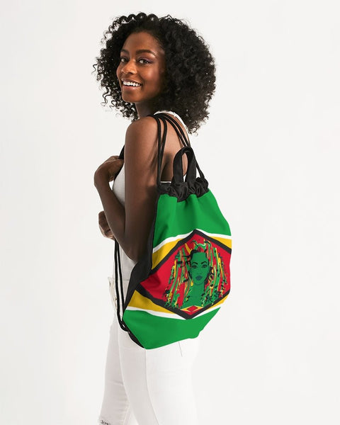 Guyana Flag Canvas Drawstring Bag - Conscious Apparel Store