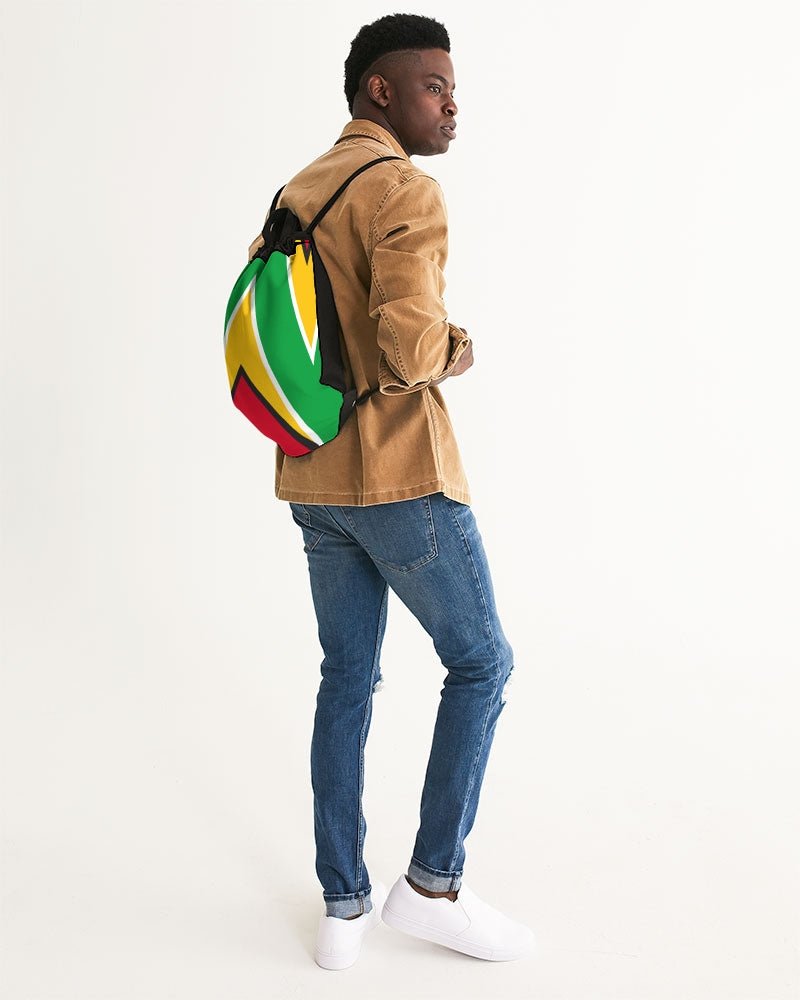 Guyana Flag Canvas Drawstring Bag - Conscious Apparel Store