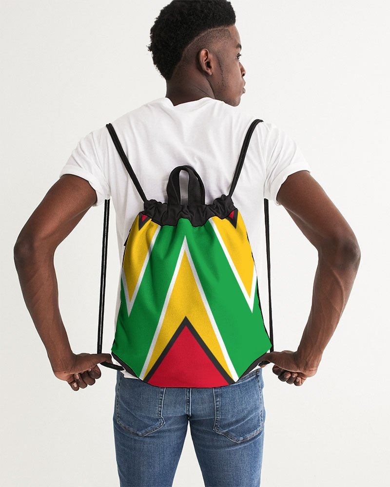 Guyana Flag Canvas Drawstring Bag - Conscious Apparel Store