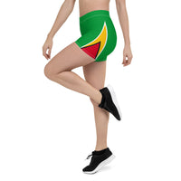 Guyana Flag Leggings Shorts (II) - Conscious Apparel Store