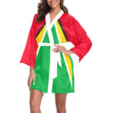 Guyana Flag Long Sleeve Kimono Robe - Conscious Apparel Store