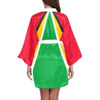 Guyana Flag Long Sleeve Kimono Robe - Conscious Apparel Store