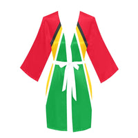 Guyana Flag Long Sleeve Kimono Robe - Conscious Apparel Store