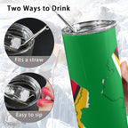 Guyana Flag Map 20oz Tall Skinny Tumbler with Lid and Straw - Conscious Apparel Store