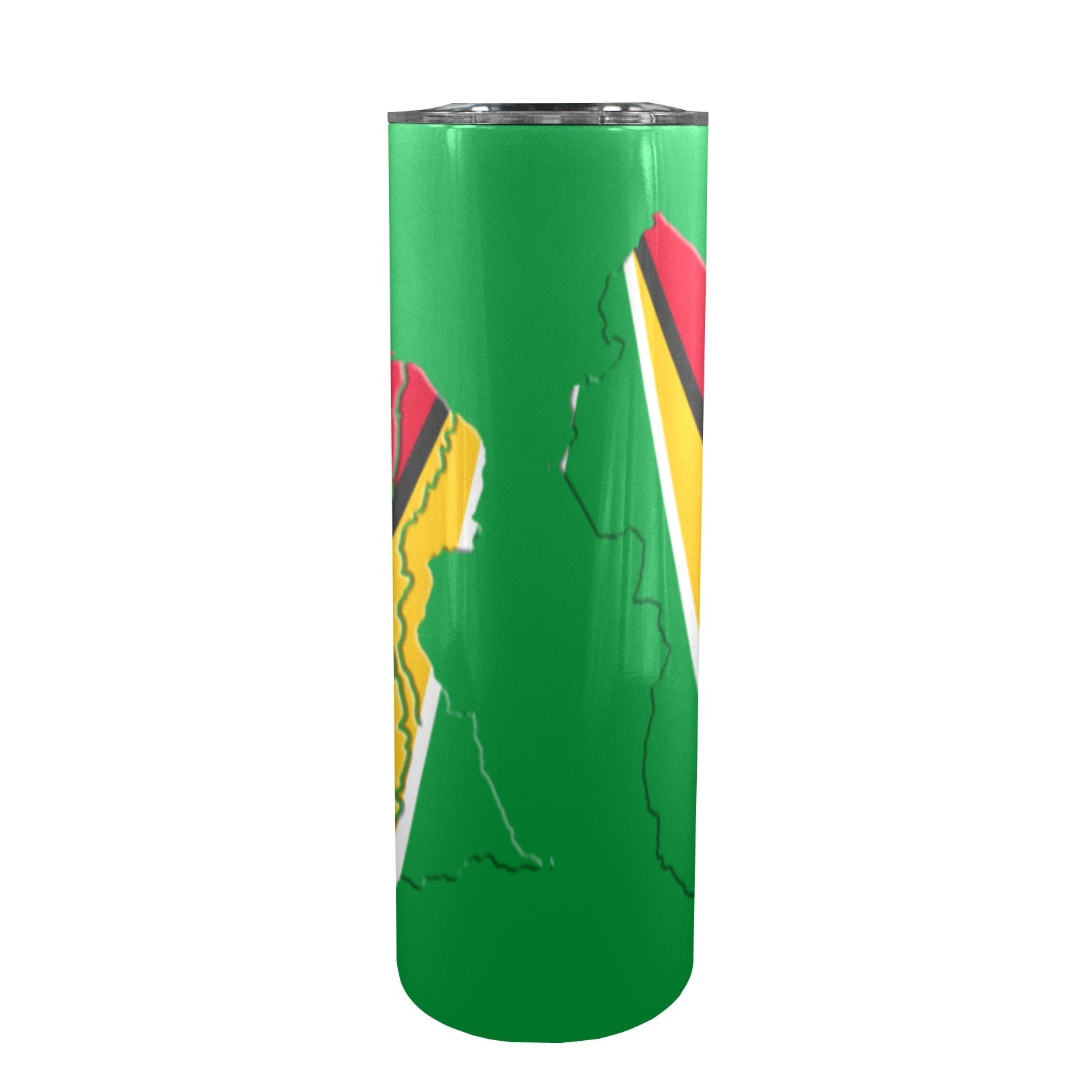 Guyana Flag Map 20oz Tall Skinny Tumbler with Lid and Straw - Conscious Apparel Store