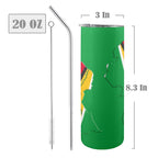 Guyana Flag Map 20oz Tall Skinny Tumbler with Lid and Straw - Conscious Apparel Store