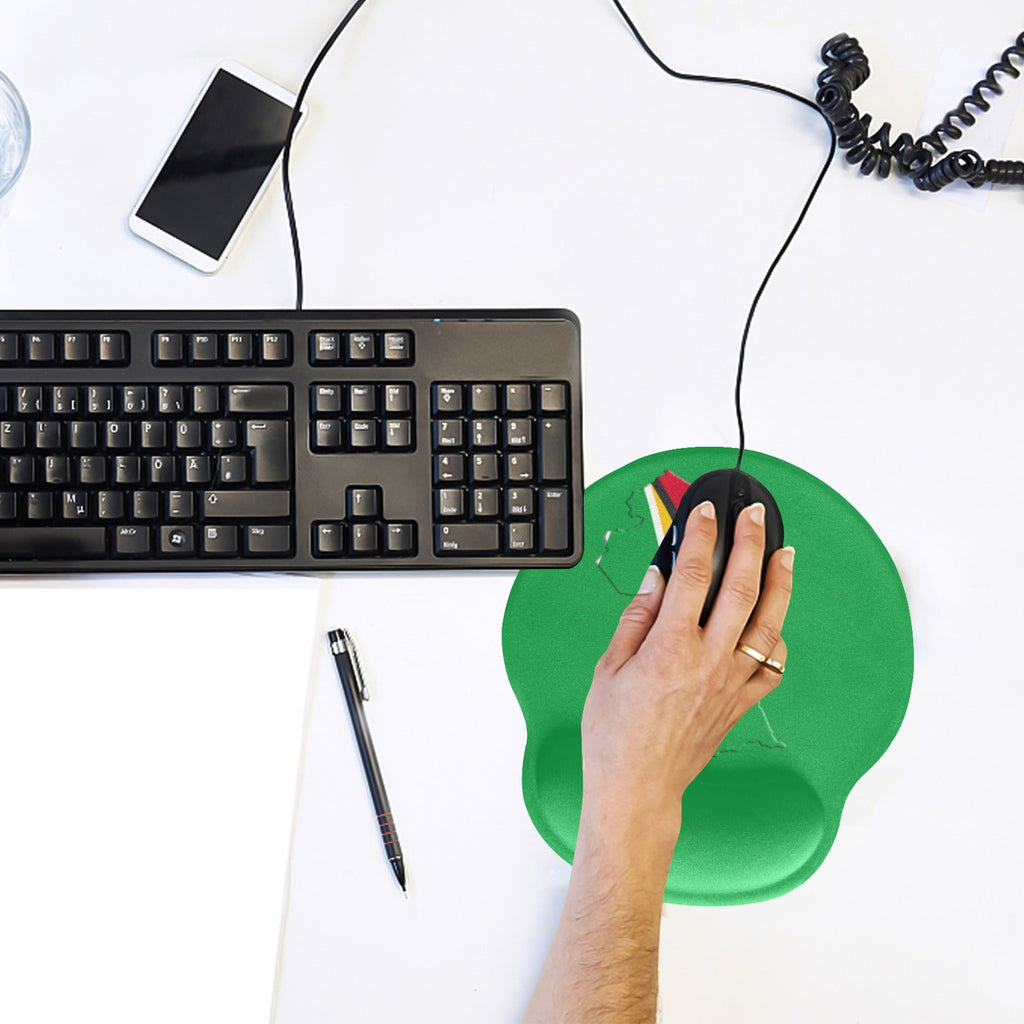 Guyana Flag Map Mouse Pad with Wrist Rest Support - Conscious Apparel Store