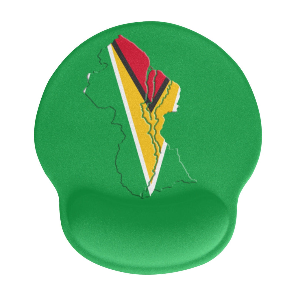 Guyana Flag Map Mouse Pad with Wrist Rest Support - Conscious Apparel Store