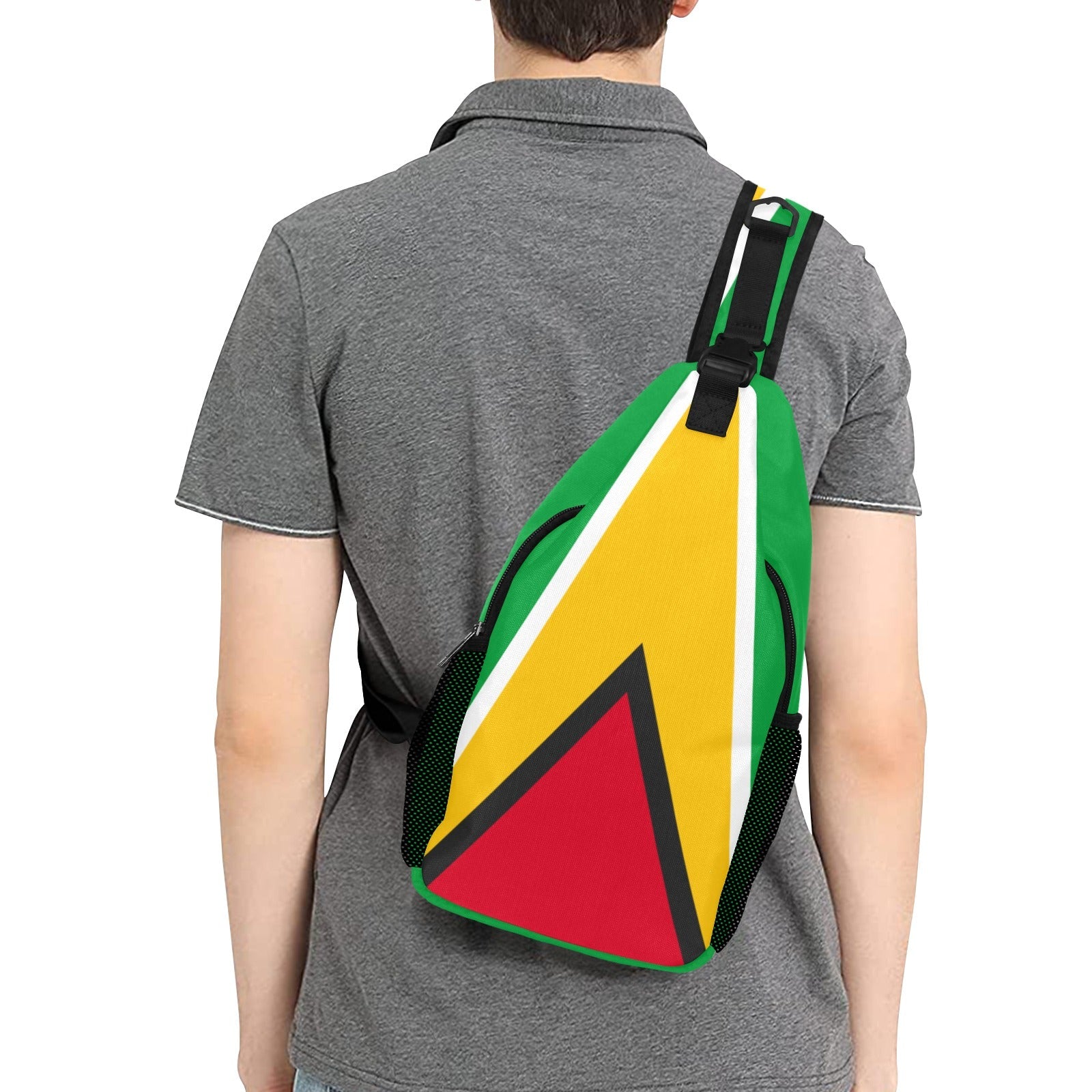 Guyana Flag Men's Casual Chest Bag - Conscious Apparel Store