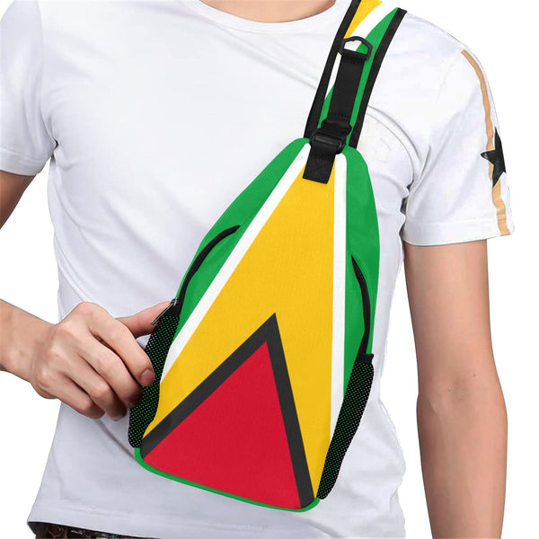 Guyana Flag Men's Casual Chest Bag - Conscious Apparel Store