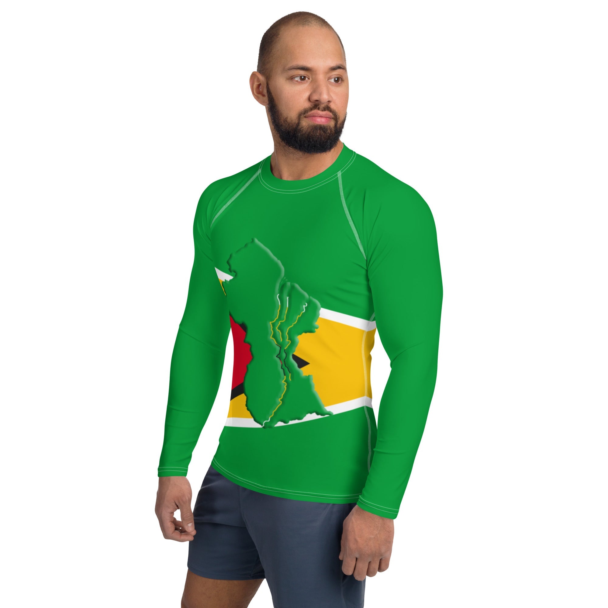 Guyana Flag Men's Rash Guard - Conscious Apparel Store
