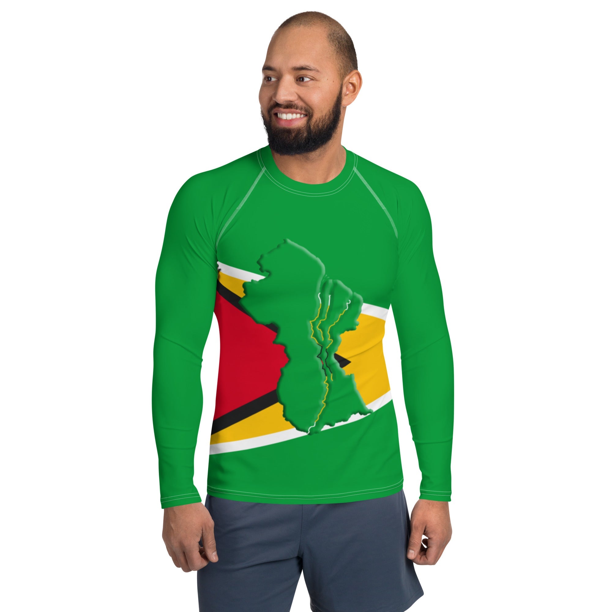Guyana Flag Men's Rash Guard - Conscious Apparel Store