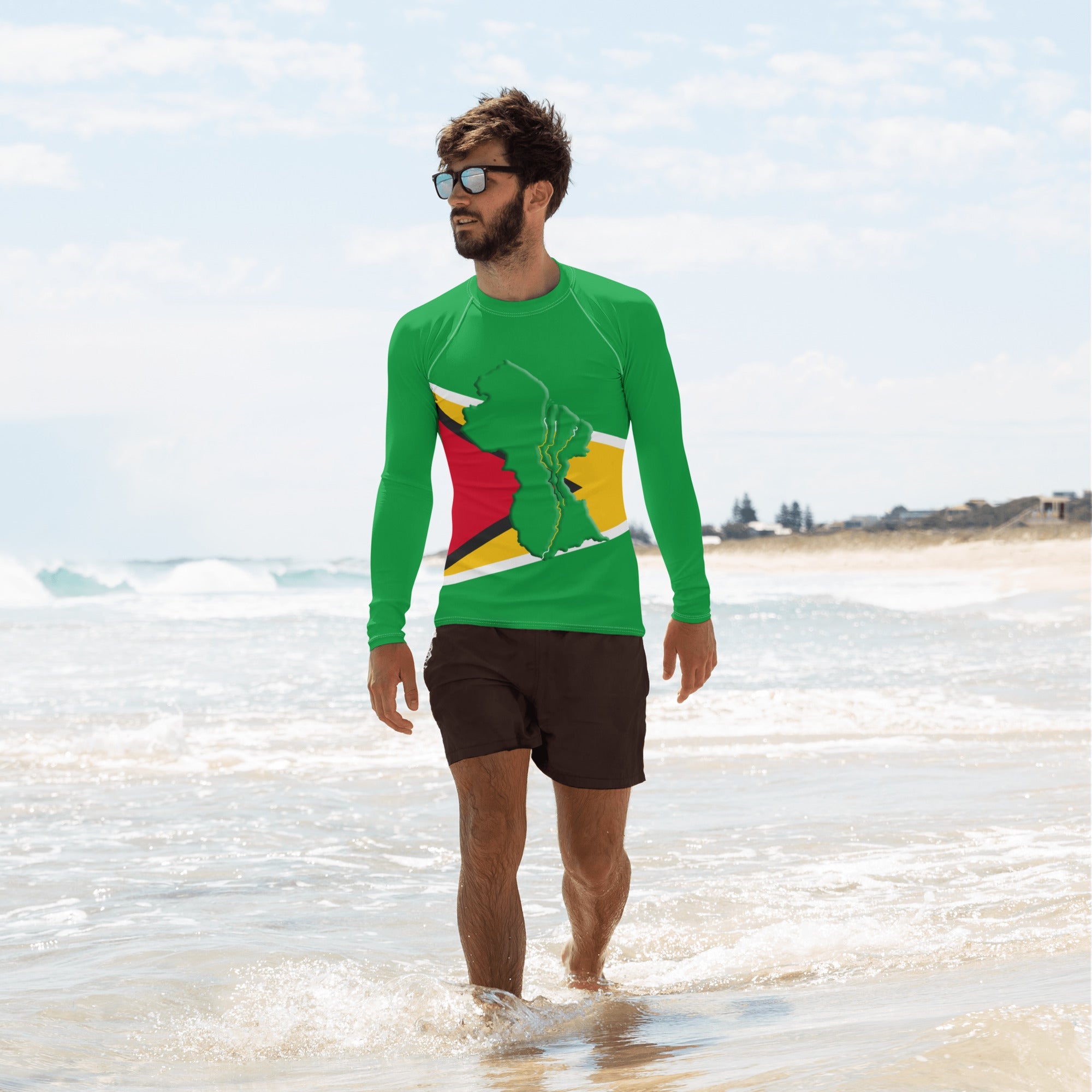 Guyana Flag Men's Rash Guard - Conscious Apparel Store