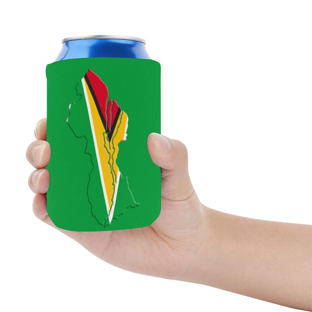 Guyana Flag Neoprene Can Cooler 4" x 2.7" dia. - Conscious Apparel Store