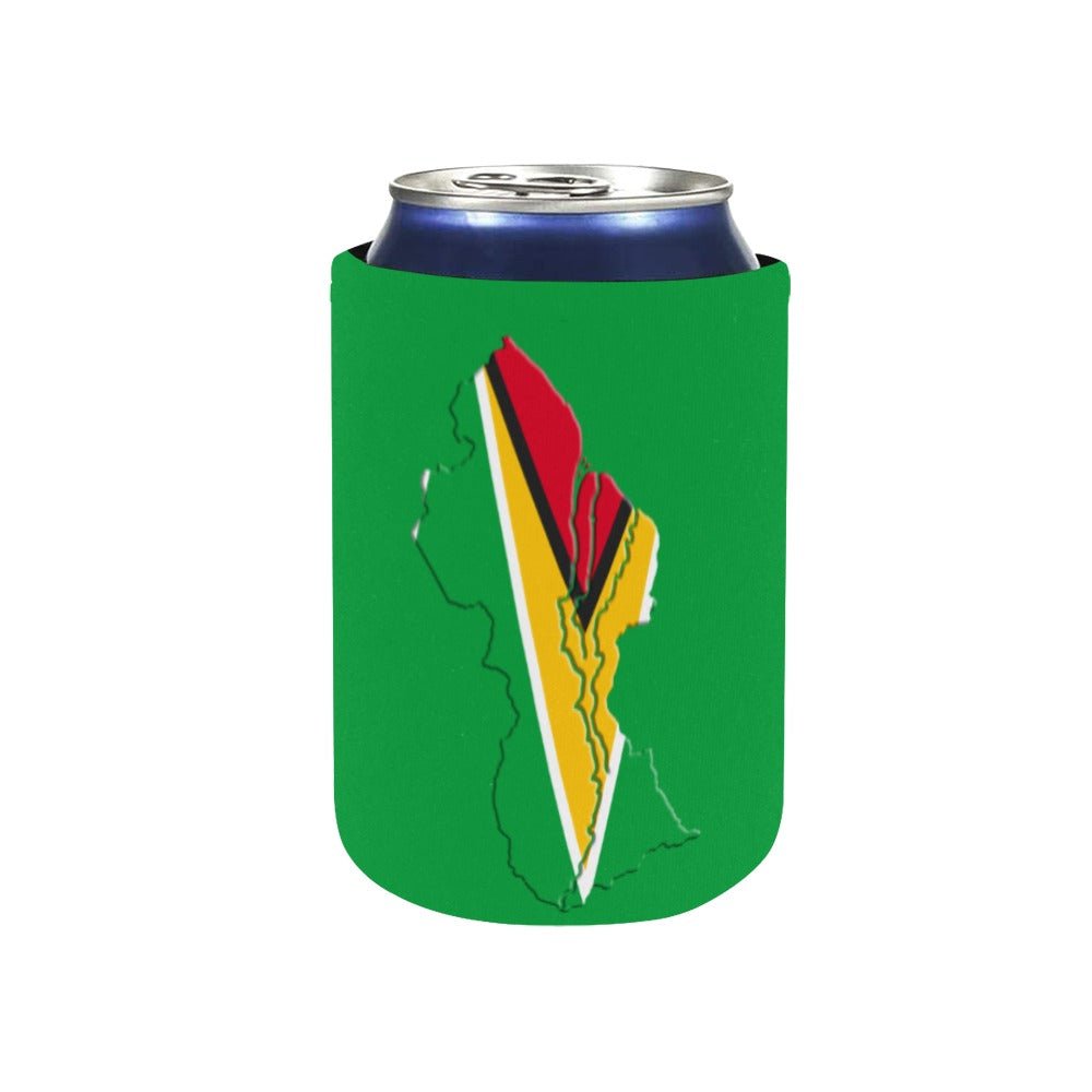 Guyana Flag Neoprene Can Cooler 4" x 2.7" dia. - Conscious Apparel Store
