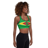 Guyana Flag Padded Sports Bra - Conscious Apparel Store