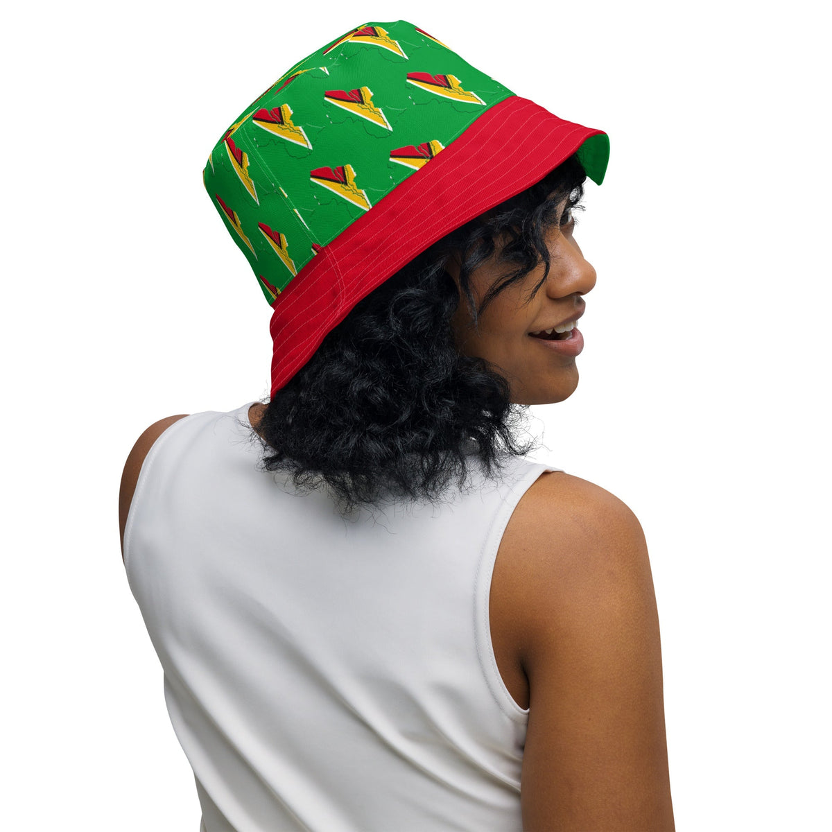 Guyana Flag Reversible bucket hat - Conscious Apparel Store