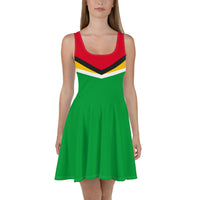 Guyana Flag Skater Dress - Conscious Apparel Store