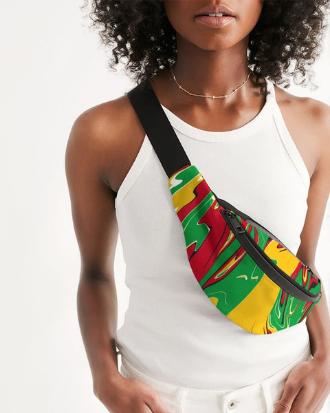 Guyana Flag Splash-Camo Crossbody Sling Bag - Conscious Apparel Store