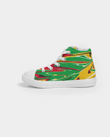 Guyana Flag Splash-Camo Kids Hightop Canvas Shoe - Conscious Apparel Store