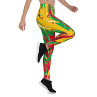 Guyana Flag Splash-Camo Leggings - Conscious Apparel Store