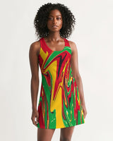Guyana Flag Splash-Camo Women's Racerback Dress - Conscious Apparel Store