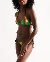 Guyana Flag Splash-Camo Women's Triangle String Bikini - Conscious Apparel Store