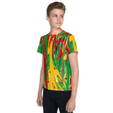 Guyana Flag Splash Camo Youth crew neck t-shirt - Conscious Apparel Store