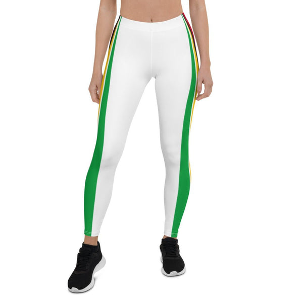 Guyana flag white Leggings - Conscious Apparel Store