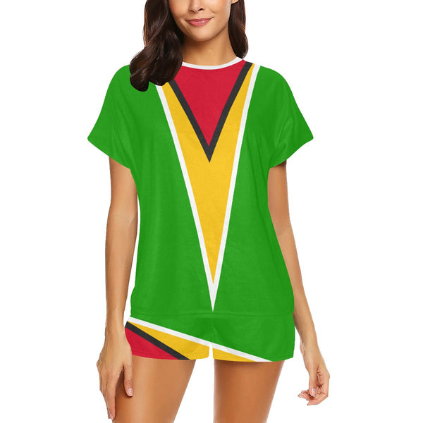 Guyana Flag Women's Short Pajama Set - Conscious Apparel Store