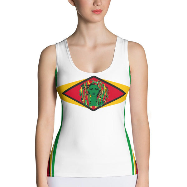 Guyana Flag Women's Tank Top (White) - Conscious Apparel Store
