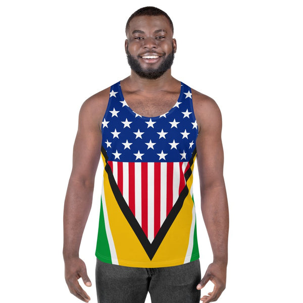 Guyanese American Flag Unisex Tank Top - Conscious Apparel Store